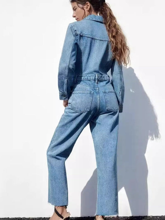 BUYCO Female Denim Pocket Casual Jumpsuit