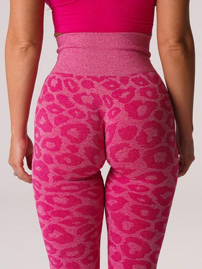 BUYCO Female Leopard Print Ruched Back Seamless Leggings