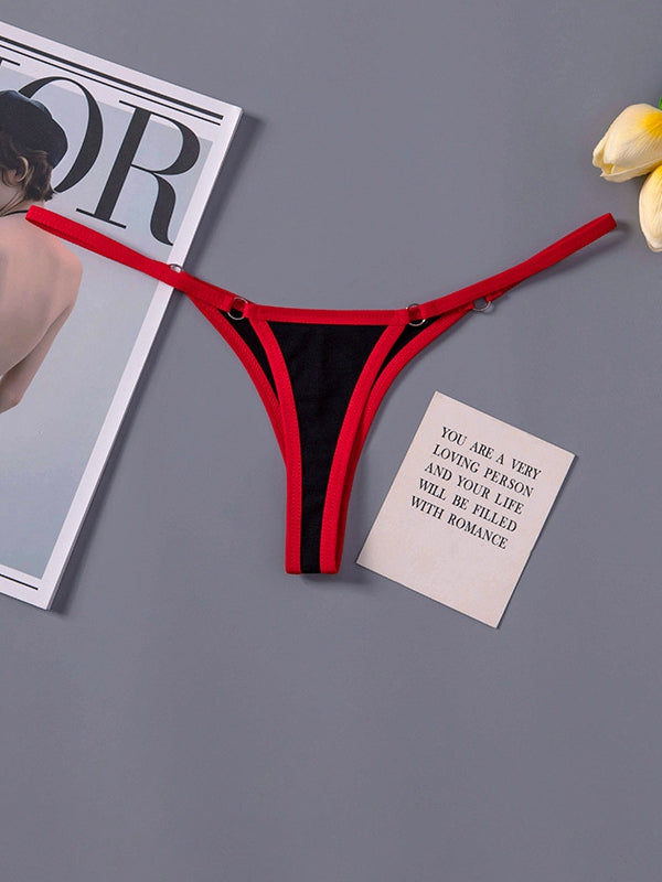 BUYCO Female Contrast Color T-back Panties