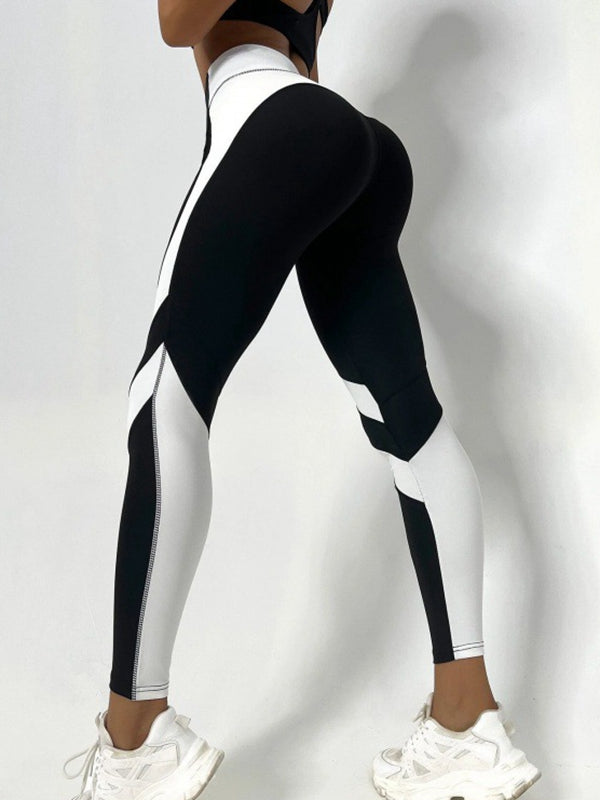 BUYCO Female Contrast Color Stripes Heart-Shape Leggings