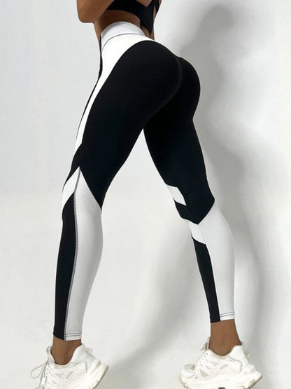 BUYCO Female Contrast Color Stripes Heart-Shape Leggings