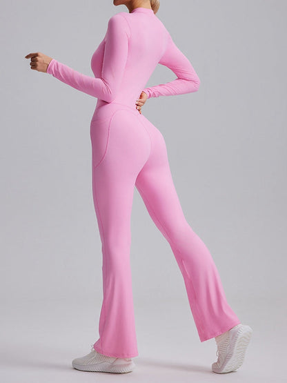 BUYCO Female Pocket Zipper Flare Jumpsuit