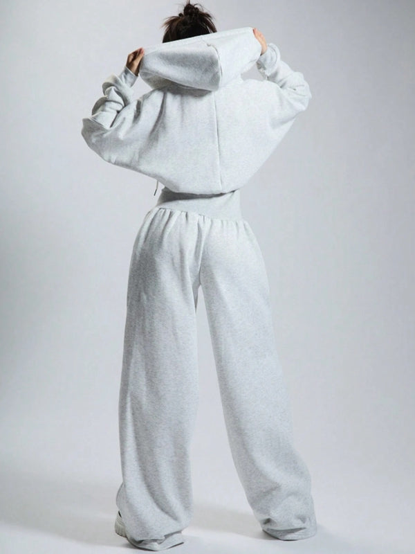 BUYCO Female Solid Color Zipper Hooded Jumpsuit