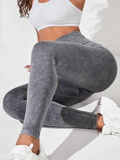 BUYCO Female Denim Ruched Back High-waisted Leggings
