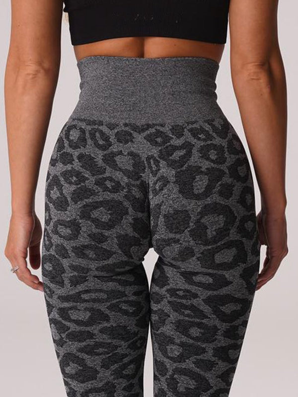 BUYCO Female Leopard Print Ruched Back Seamless Leggings