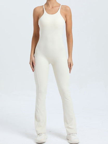 BUYCO Female Cross Back Flare Ruched Back Jumpsuit