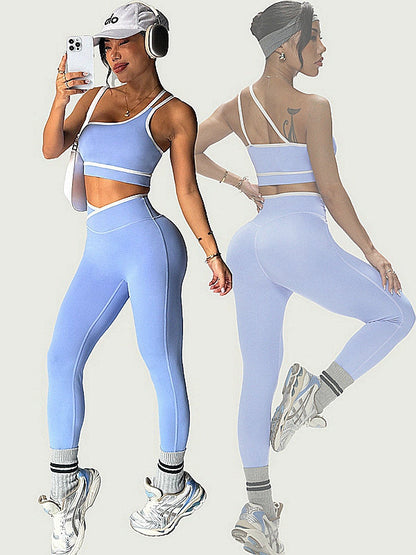 BUYCO Female Color Block High Waist Hip Lift Yoga Sportswear
