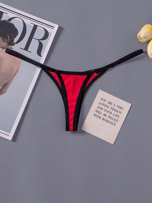 BUYCO Female Contrast Color T-back Panties