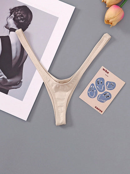 BUYCO Femal Fitted Solid Color T-Back Panties