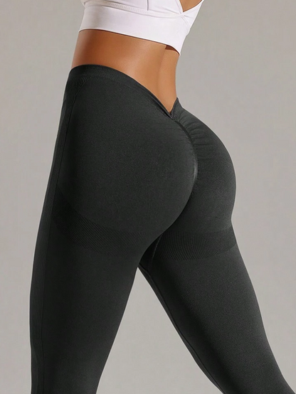 BUYCO Female Unique Deep V Back Ruched Back Leggings
