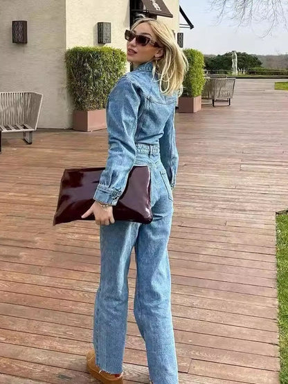 BUYCO Female Denim Pocket Casual Jumpsuit