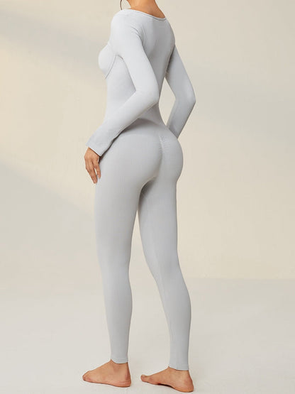 BUYCO Female Trendy Ribbed Split Ruched Back Jumpsuit