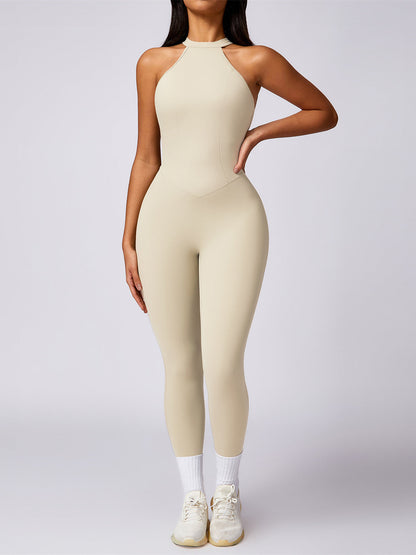 BUYCO Female Fitted Backless Ruched Back Jumpsuit