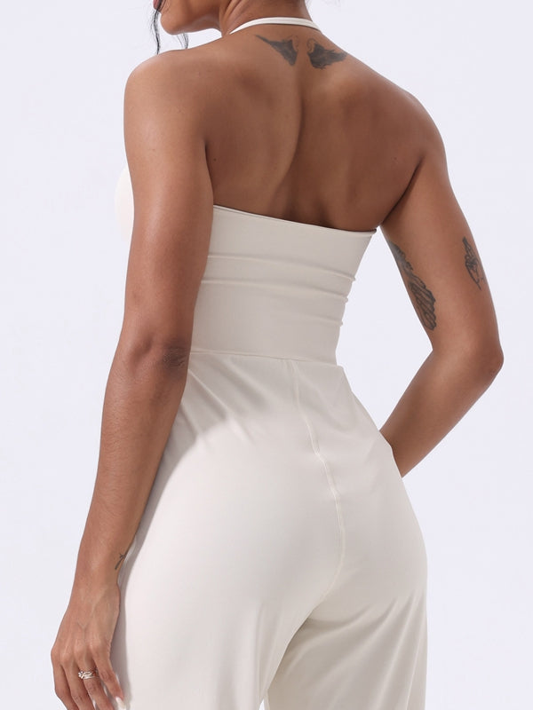 BUYCO Female Solid Color Halterneck Jumpsuit