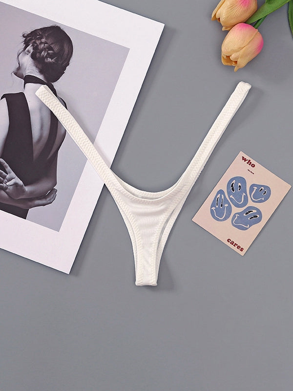 BUYCO Femal Fitted Solid Color T-Back Panties