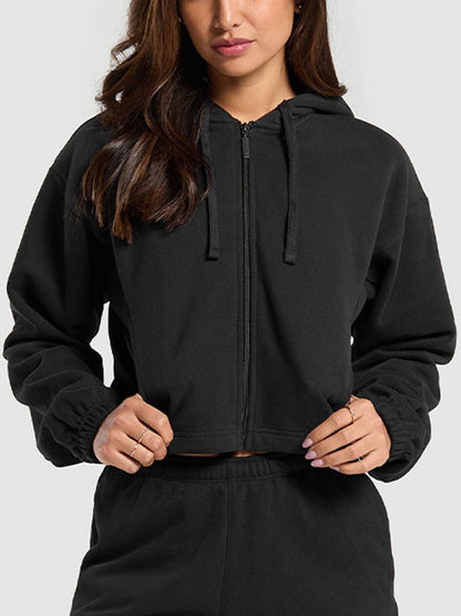 BUYCO Female Zipper Casual Hoodie