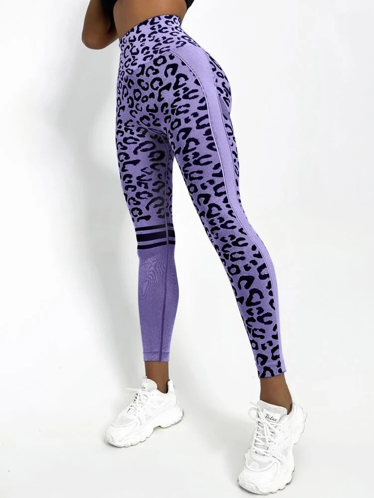 BUYCO Female Leopard Ruched Back Quick-dry Leggings