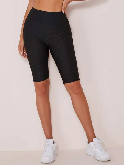 BUYCO Female Ruched Butt Lifting Textured Spandex Gym Fit Shorts