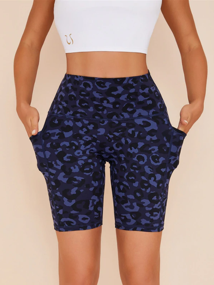 BUYCO Female Cross Back Printed High Waist Pocket Short Tracksuit