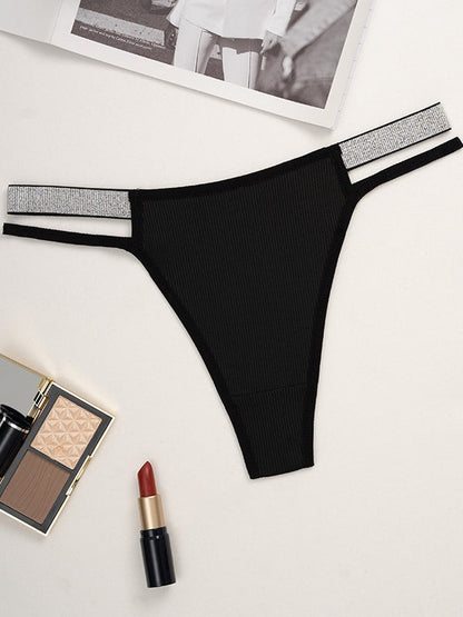 BUYCO Female Silver ribbon Hollow Out Panties