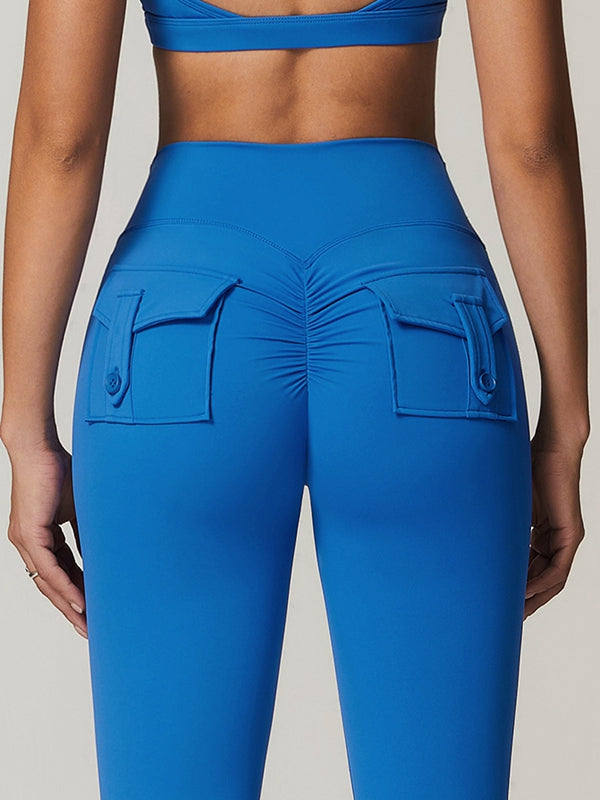 BUYCO Female Pocket Ruched Back Cargo Leggings