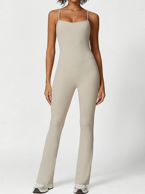 BUYCO Female U Collar Flare Jumpsuits