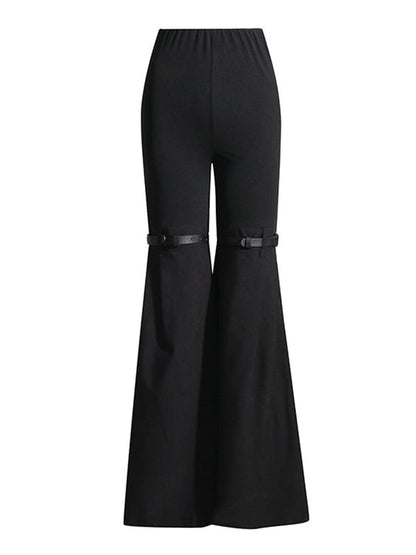 BUYCO Female Contrast Color Denim Flare Fashion Pants