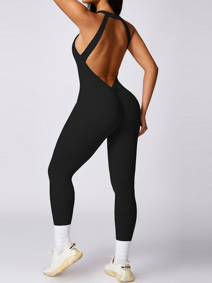 BUYCO Female Fitted Backless Ruched Back Jumpsuit