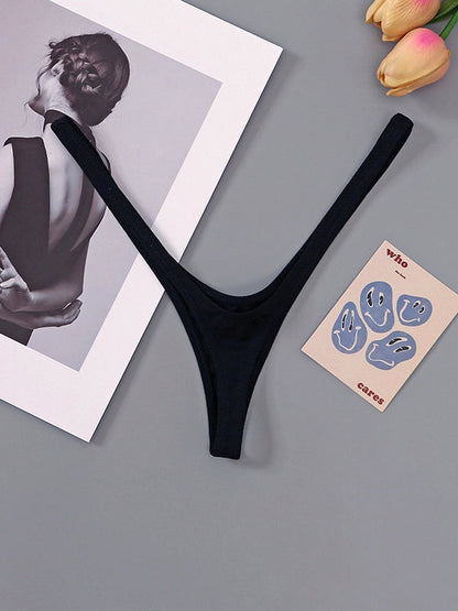 BUYCO Femal Fitted Solid Color T-Back Panties