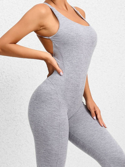 BUYCO Female Quick-dry Cross Back Ruched Back Jumpsuit