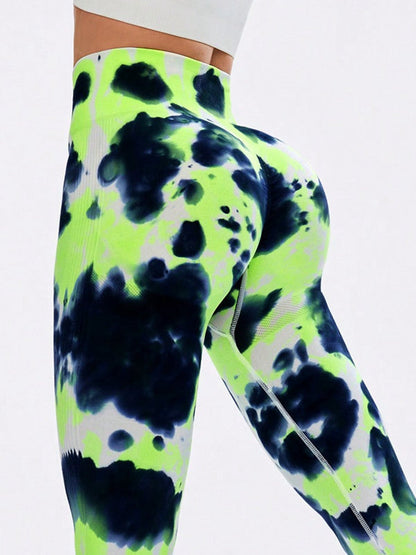 BUYCO Female Modern Tie-dye Quick Dry Hip-lift Leggings