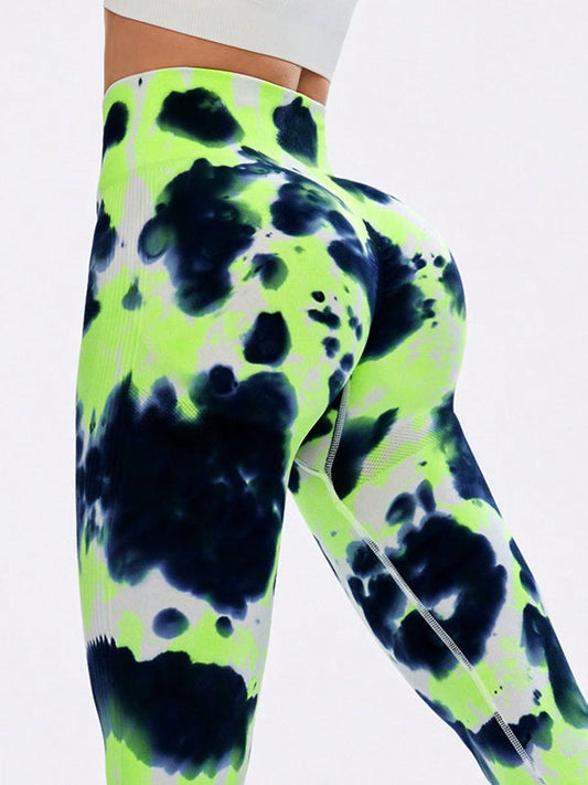 BUYCO Female Modern Tie-dye Quick Dry Hip-lift Leggings