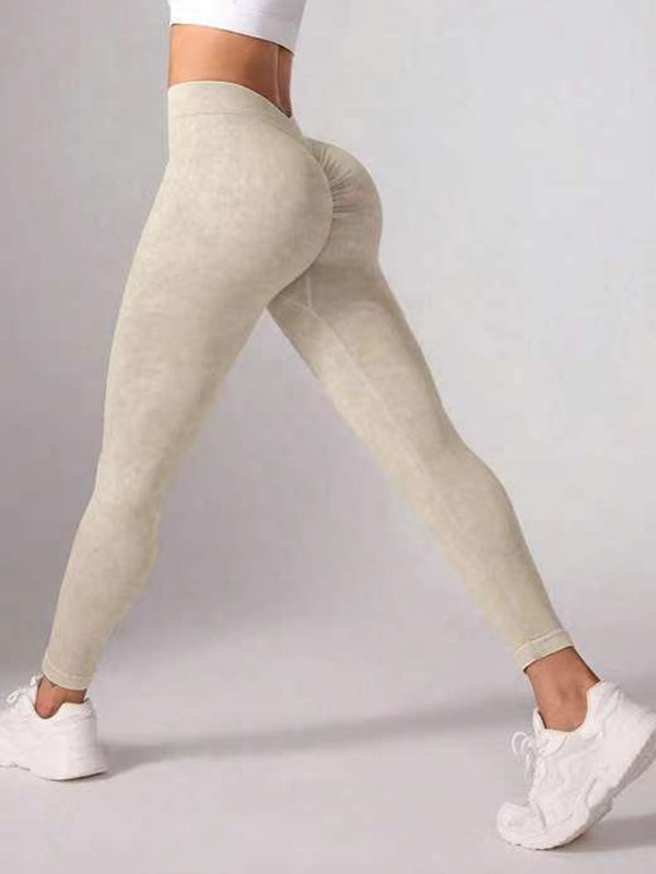 BUYCO Female Denim Deep V Back Ruched Back Leggings