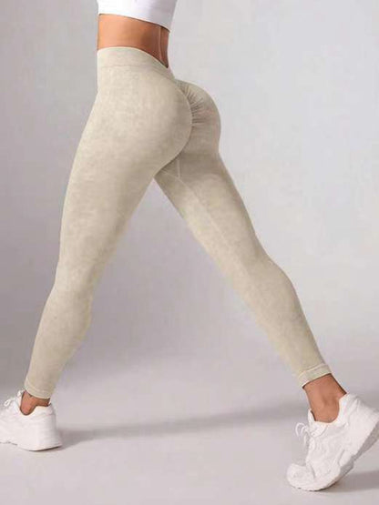 BUYCO Female Denim Deep V Back Ruched Back Leggings