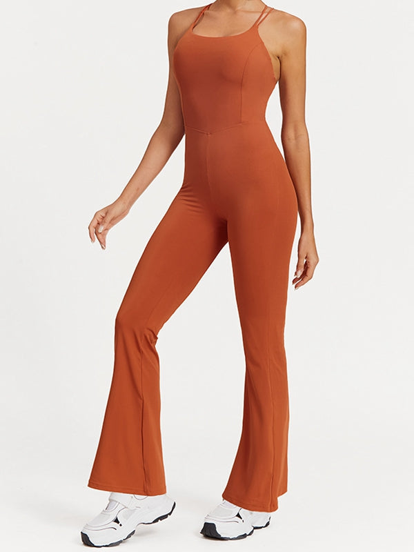 BUYCO Female Cross Back Flare Jumpsuit