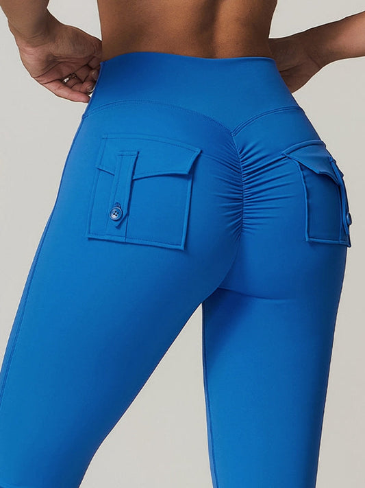 BUYCO Female Pocket Ruched Back Cargo Leggings