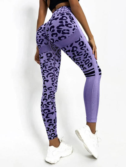 BUYCO Female Leopard Ruched Back Quick-dry Leggings
