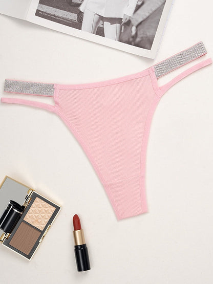 BUYCO Female Silver ribbon Hollow Out Panties