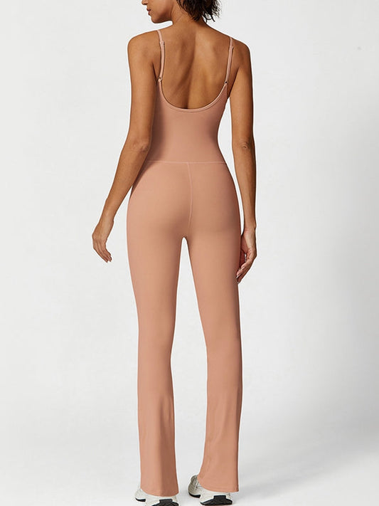 BUYCO Female U Collar Flare Jumpsuits
