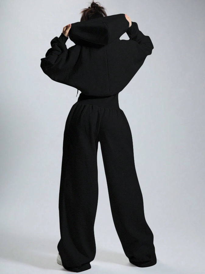 BUYCO Female Solid Color Zipper Hooded Jumpsuit