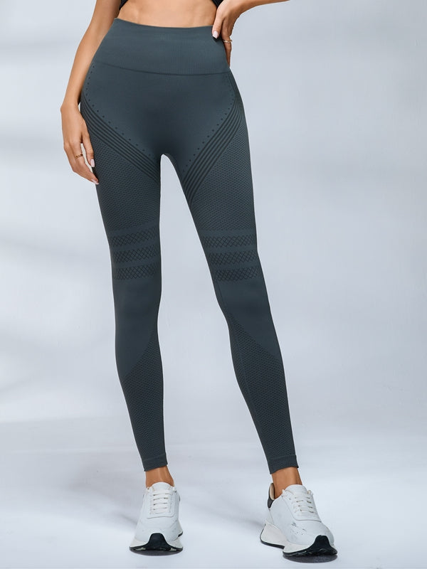 BUYCO Female Stripes High-waisted Yoga Leggings