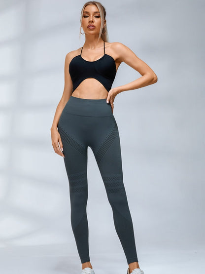 BUYCO Female Stripes High-waisted Yoga Leggings