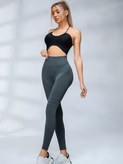 BUYCO Female Stripes High-waisted Yoga Leggings