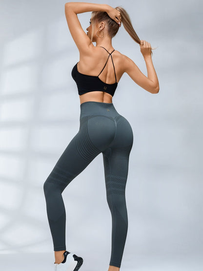 BUYCO Female Stripes High-waisted Yoga Leggings