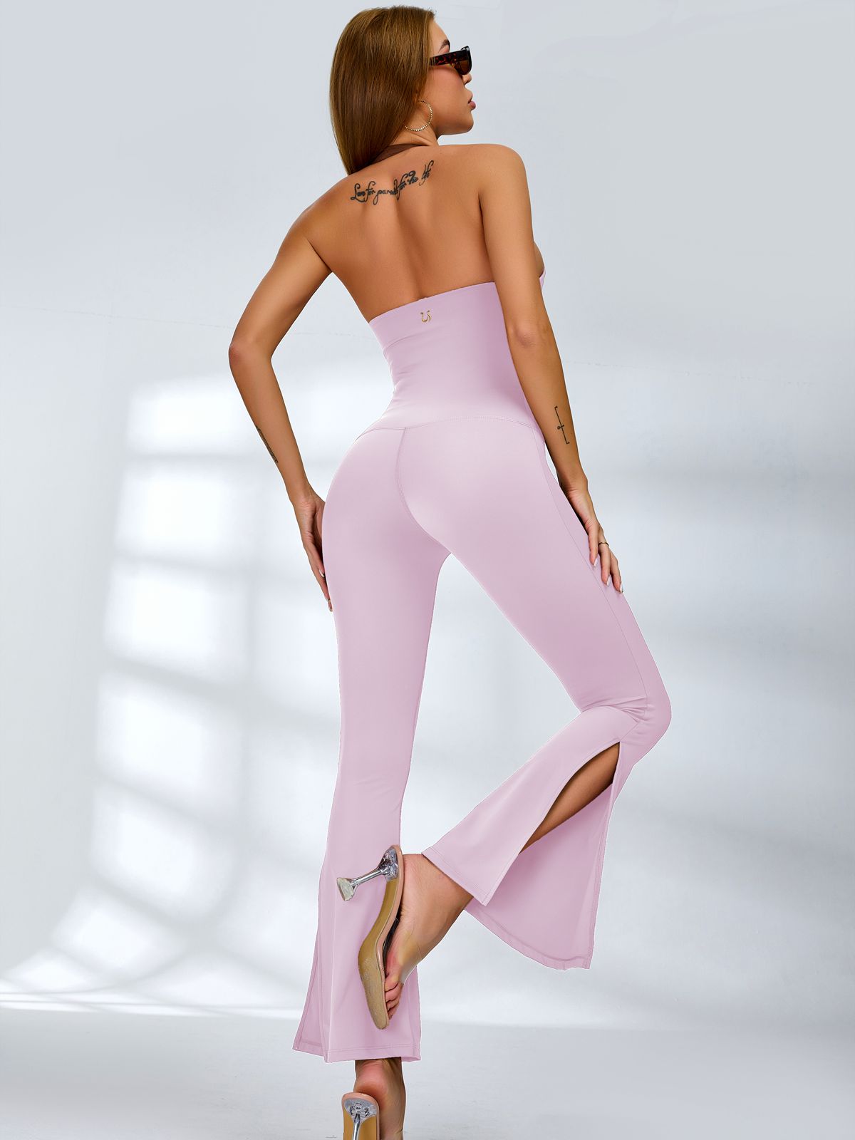 BUYCO Female Halter Split Flare Jumpsuit