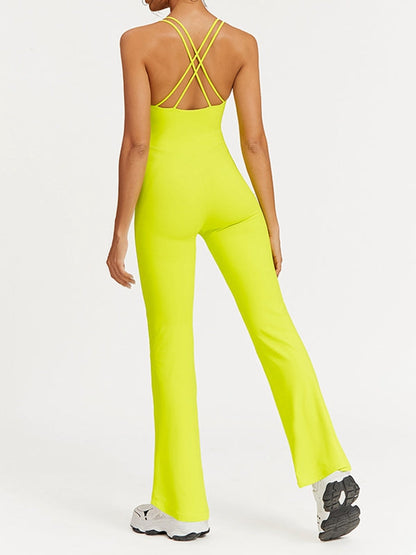 BUYCO Female Cross Back Flare Jumpsuit