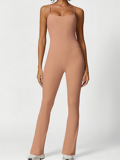 BUYCO Female U Collar Flare Jumpsuits