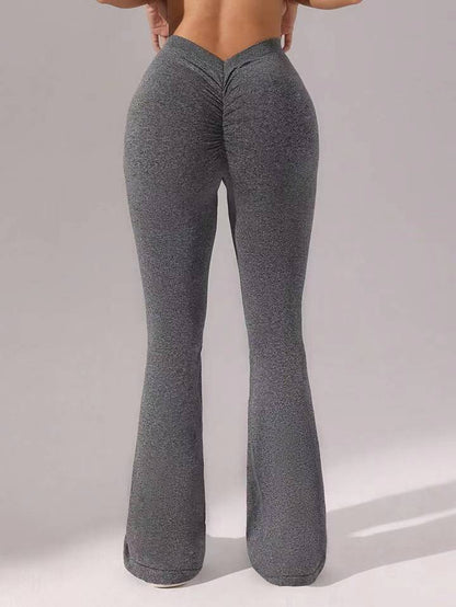 BUYCO Female Deep V Back Flare Ruched Back Leggings