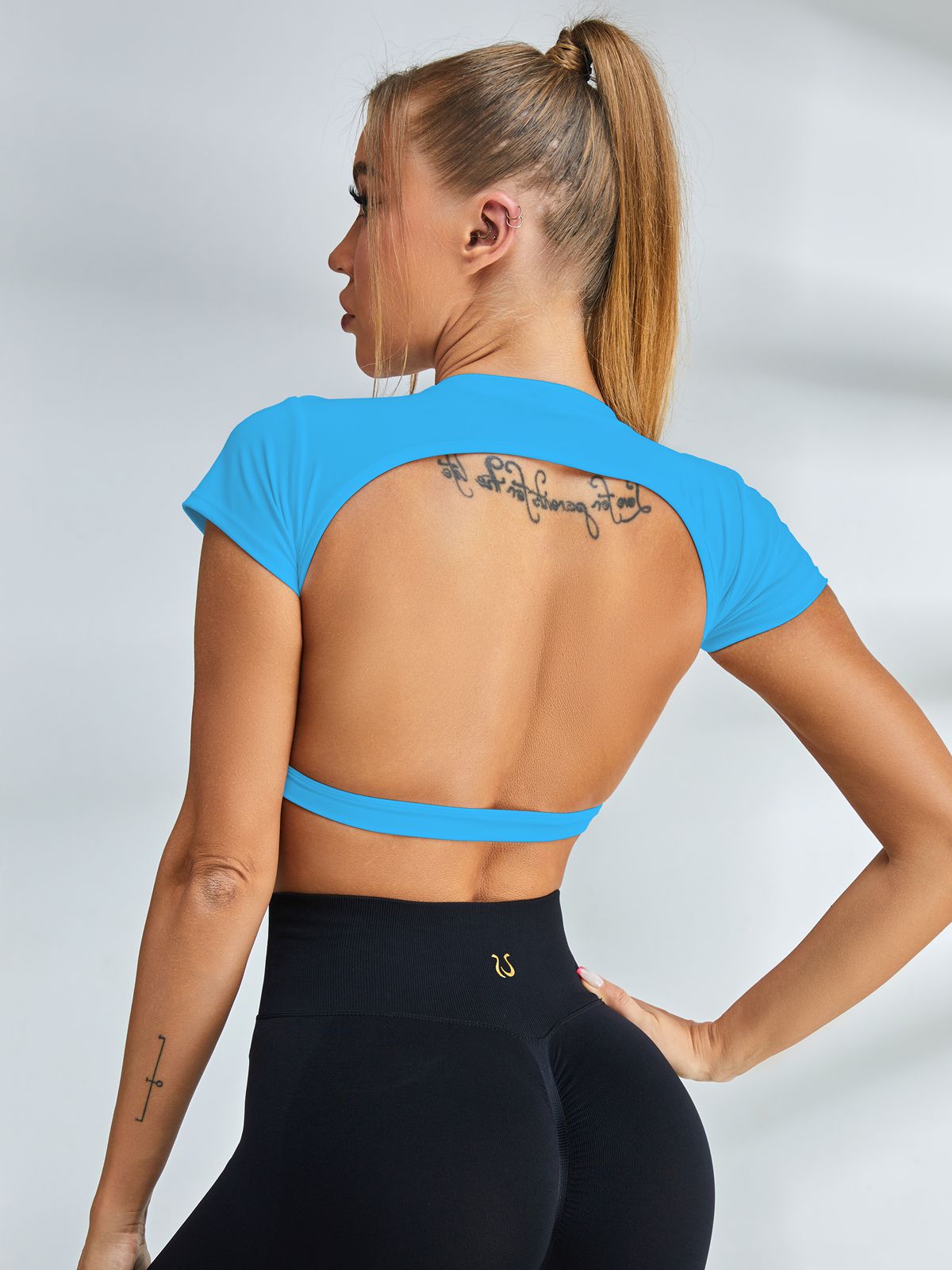 BUYCO Female Backless Short Sleeves