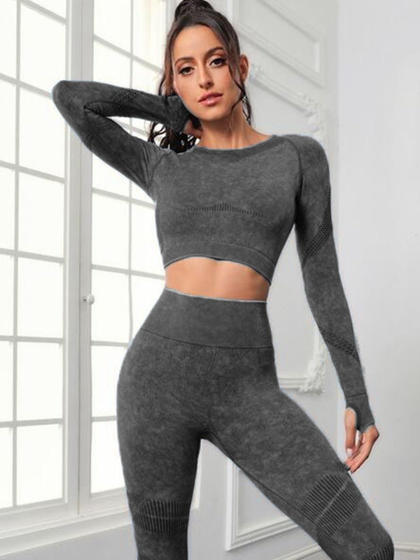 BUYCO Female Denim Ruched Back Thumbhole Tracksuit